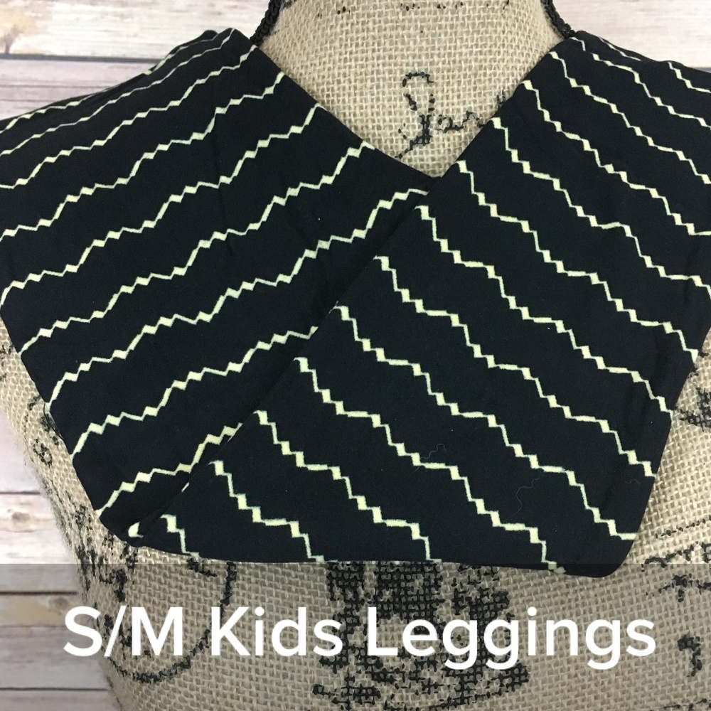 Kids S/M black and white leggings LLR NWT